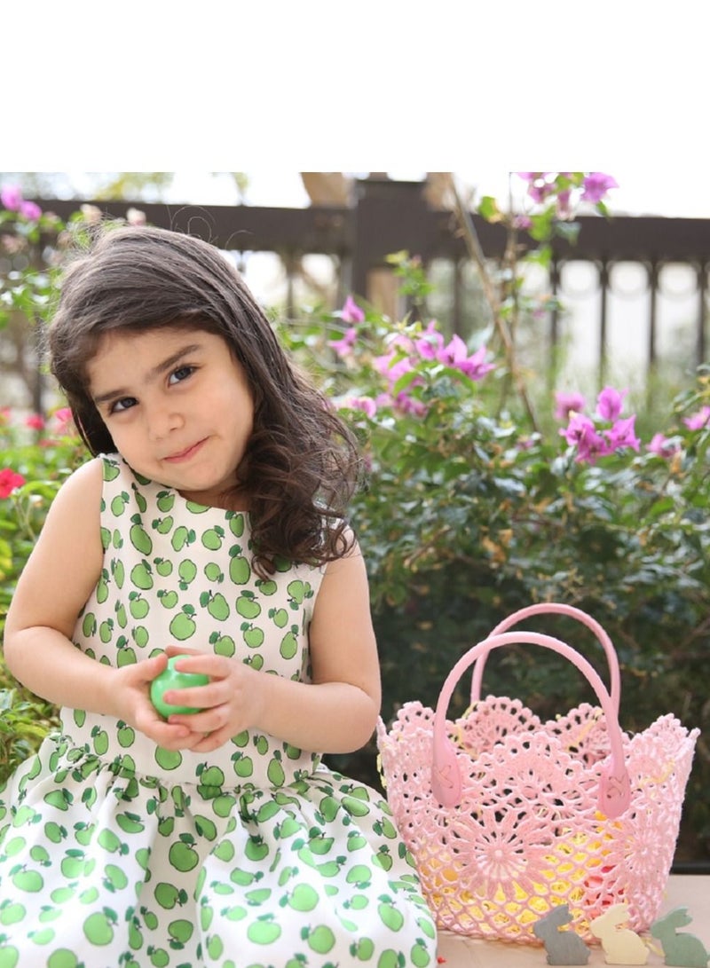 Salla Multipurpose Storage Cotton Basket Pink 27x15cm - Image 4