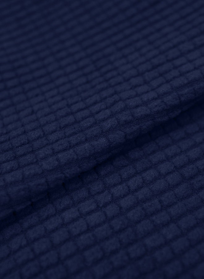 Noon East Stretch Fit Texture Sofa Cover with Elastic Bottom, Soft Slipcover Fabric - Great for Furniture Protection, Washable & Dog/Cats Friendly - 1 Seater (90-130 cm) - Navy Blue - Image 4