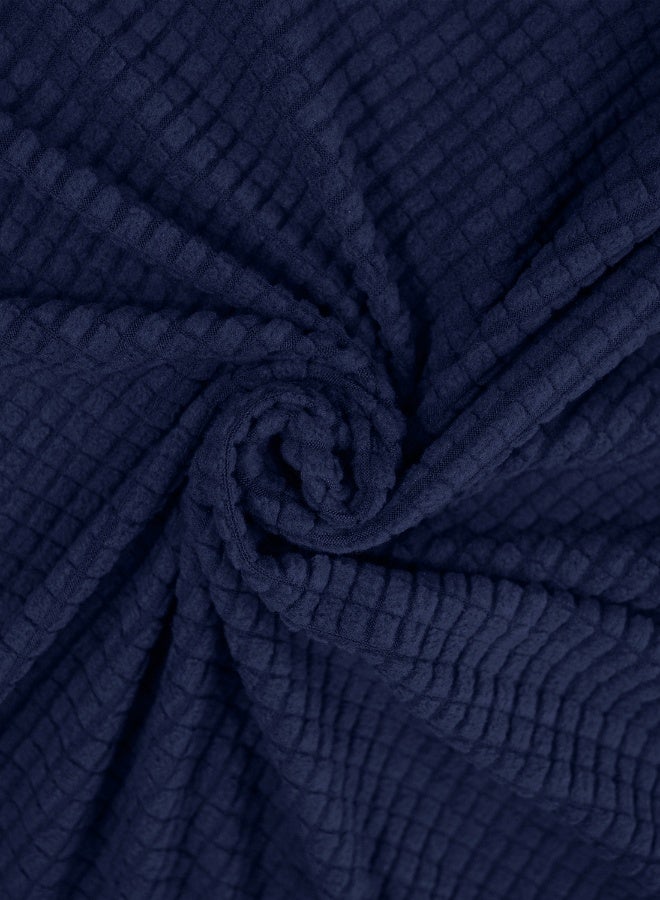 Noon East Stretch Fit Texture Sofa Cover with Elastic Bottom, Soft Slipcover Fabric - Great for Furniture Protection, Washable & Dog/Cats Friendly - 1 Seater (90-130 cm) - Navy Blue - Image 3