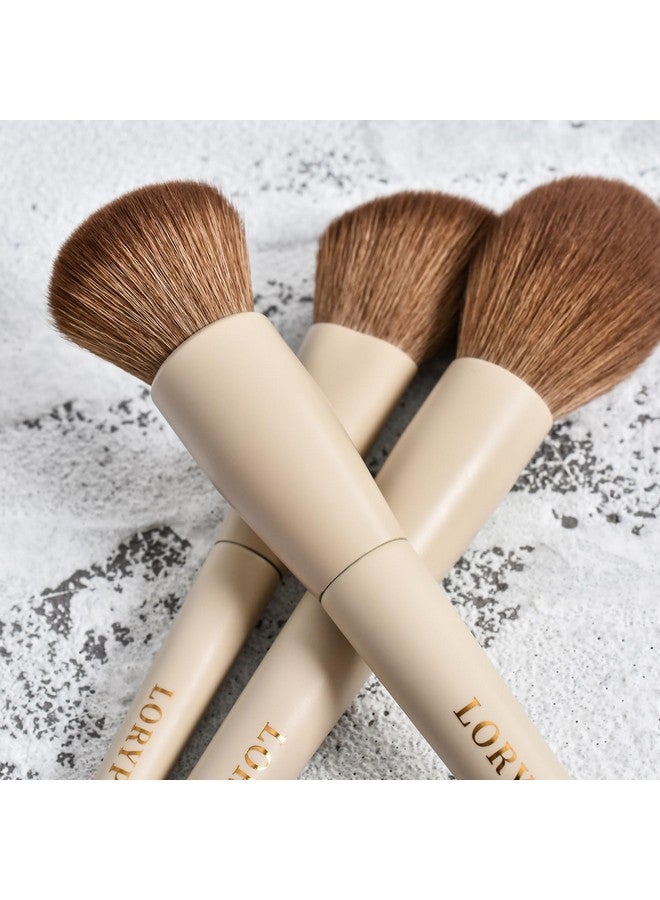 LORYP Makeup Brushes Set Labeled 18 Piece Face And Eye Brush Set Ultra Soft Hair Foundation, Concealer, Blush, Contour, Blending, Eyeshadow Khaki Brush Kit - Image 3