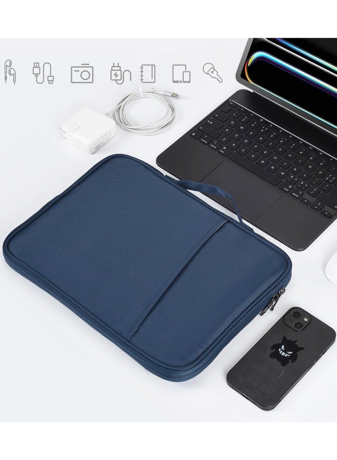 جراب iPad مقاس 11 بوصة، حقيبة حمل سفر مبطنة لجهاز iPad Pro M4 مقاس 11 بوصة وiPad Air M2 M3 وiPad مقاس 11 بوصة A16 حقيبة بمقبض مقاوم للصدمات - أزرق - Image 5