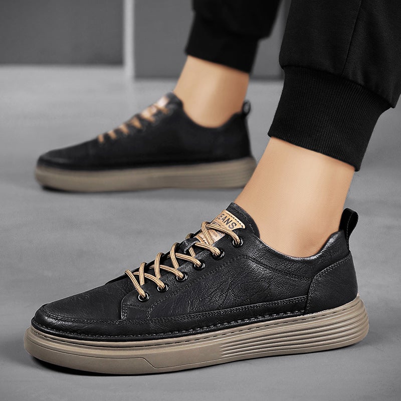 Men'S Shoes Spring Business Casual Soft-Soled Leather Labor Protection Work Chef Kitchen Sneakers All-Match Trendy Shoes 2025 - Image 3