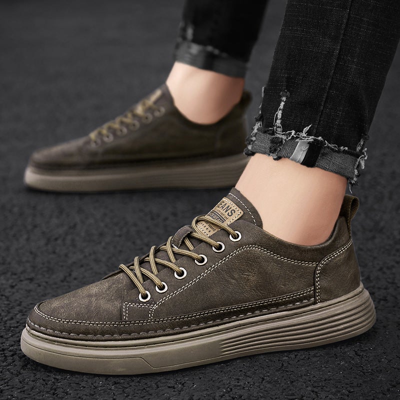 Men'S Shoes Spring Business Casual Soft-Soled Leather Labor Protection Work Chef Kitchen Sneakers All-Match Trendy Shoes 2025 - Image 1