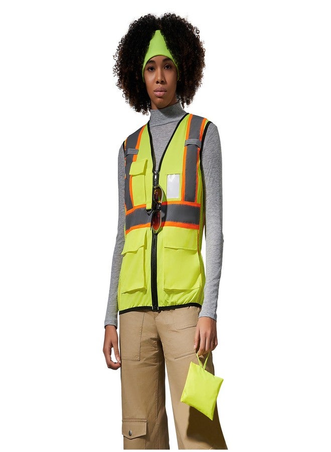 AYKRM yellow high vis safety vest for women - Image 1