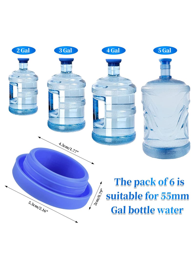 نجم ستايل أغطية سيليكون بديلة من السيليكون عبوة من 6 أغطية أباريق مياه سعة 5 جالون مانعة للتسرب تناسب زجاجات 55 ملم - Image 2
