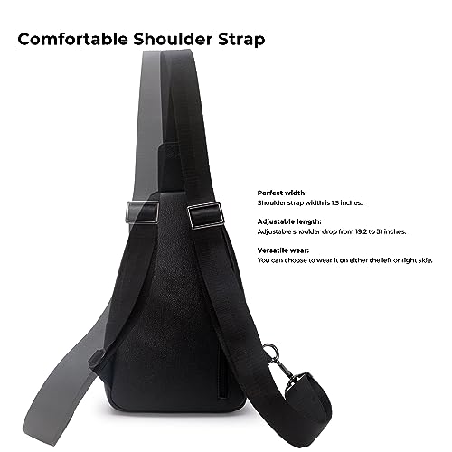 Alldaily Large Sling Bag for Women Crossbody Purse Leather Fashionable Trendy Chest Bag for Travel, Fanny Pack (Black) - Image 4