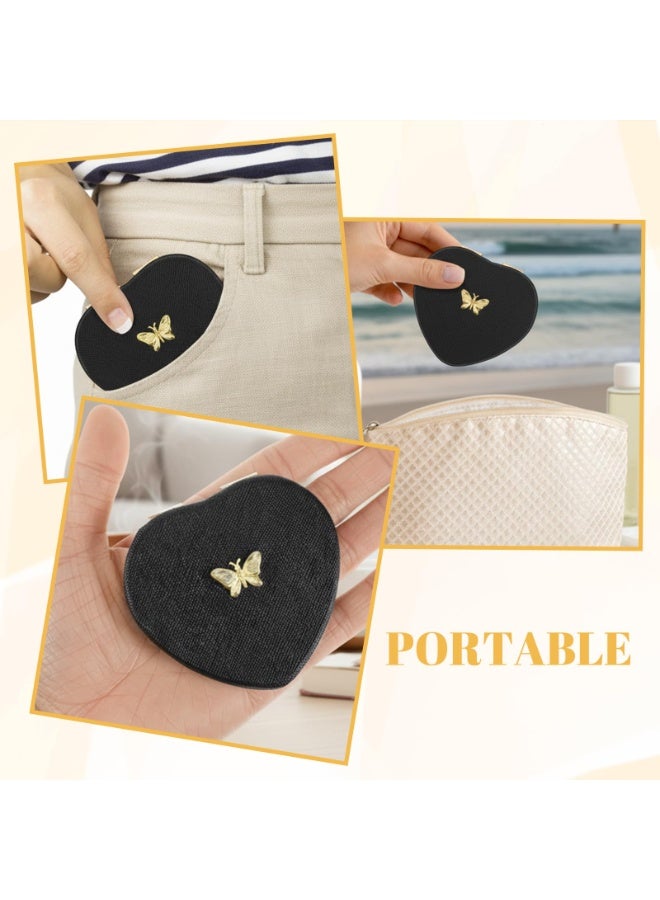 Cute Heart Shaped Compact Mirror Portable Double-Sided Mini Makeup Mirror 1X/2X Magnifying Small Pocket Folding Travel Cosmetic Mirror for Women Girls Home Office Travel - Image 4
