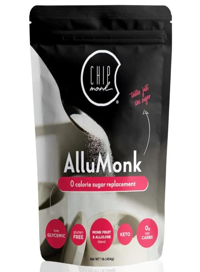 ChipMonk AlluMonk - Allulose and Monk Fruit Sweetener Blend - Keto, Diabetic & Paleo Friendly - Zero Calorie, Zero Carb, Granulated Natural Sugar Substitute - Gluten Free, Vegan 1lb - Image 1