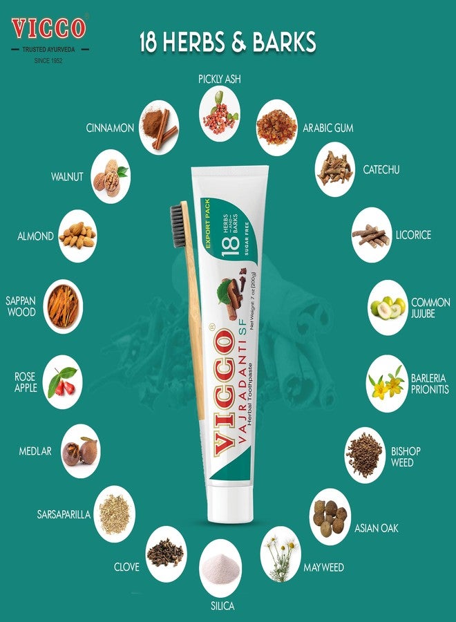 Vicco Vajradanti Sugar-Free Ayurvedic Herbal Toothpaste - 70 Year Legacy of Ayurveda, with 18 Ayurvedic Herbs & Barks, Fluoride-Free, Vegan - 7 oz (3 Pack - Image 5