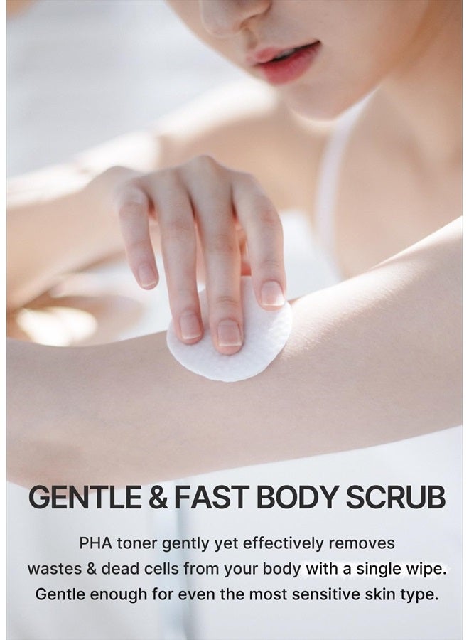 celimax Ji.Woo.Gae ONE STEP Body Brightening Pad | وسادة تقشير للجسم، للإبط، تحت الإبط، الركبة والكوع، بالشاي الأخضر والكمأة البيضاء، 110 مل (60 وسادة) - Image 3