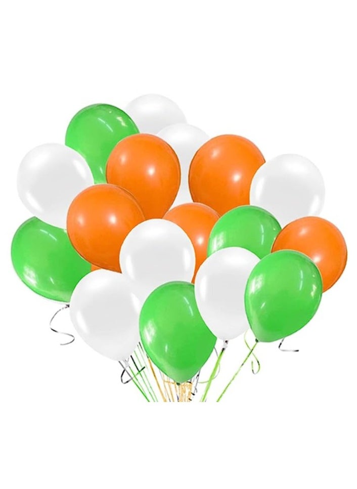 Boxwoods - 100 PCS Of Orange, White & Green Indian Flag Color Balloons - Image 1