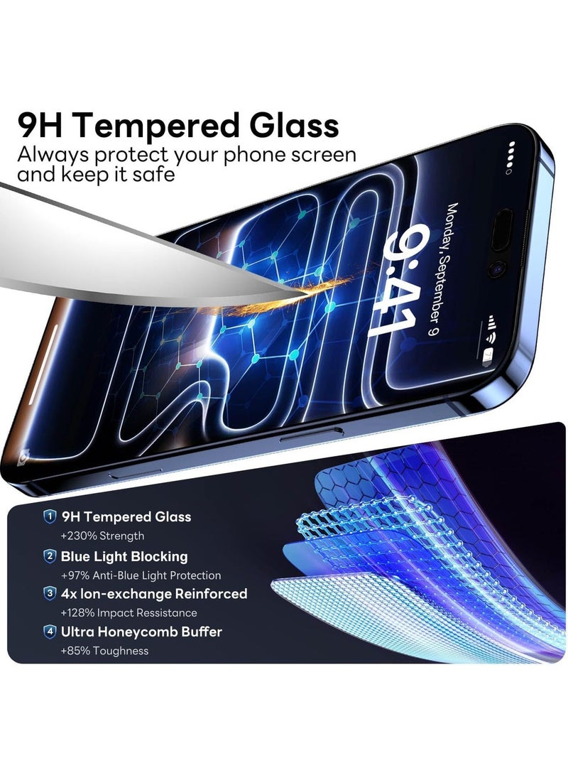 iPhone 17 Matte Privacy Screen Protector, 9H Tempered Glass, Anti-Fingerprint, 30-Degree Privacy Viewing Angle for iPhone 17, 2-Pack - Image 4