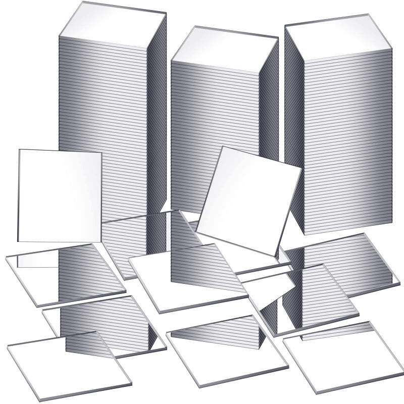 Jetec Mini Size Square Mirror Tiles Adhesive Small Square Craft Mirror Tiles for Crafts and DIY Projects Supplies1 Inch200 Pcs