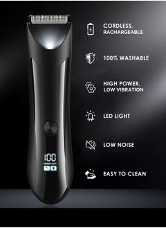 infino Electric Hair Clipper, Full Body Trimmer, Waterproof Shaver with Stainless Steel Blades, IPX5 Washable, Suitable for Adults, Rubber Black, with Sensitive Area Support  - Image 3