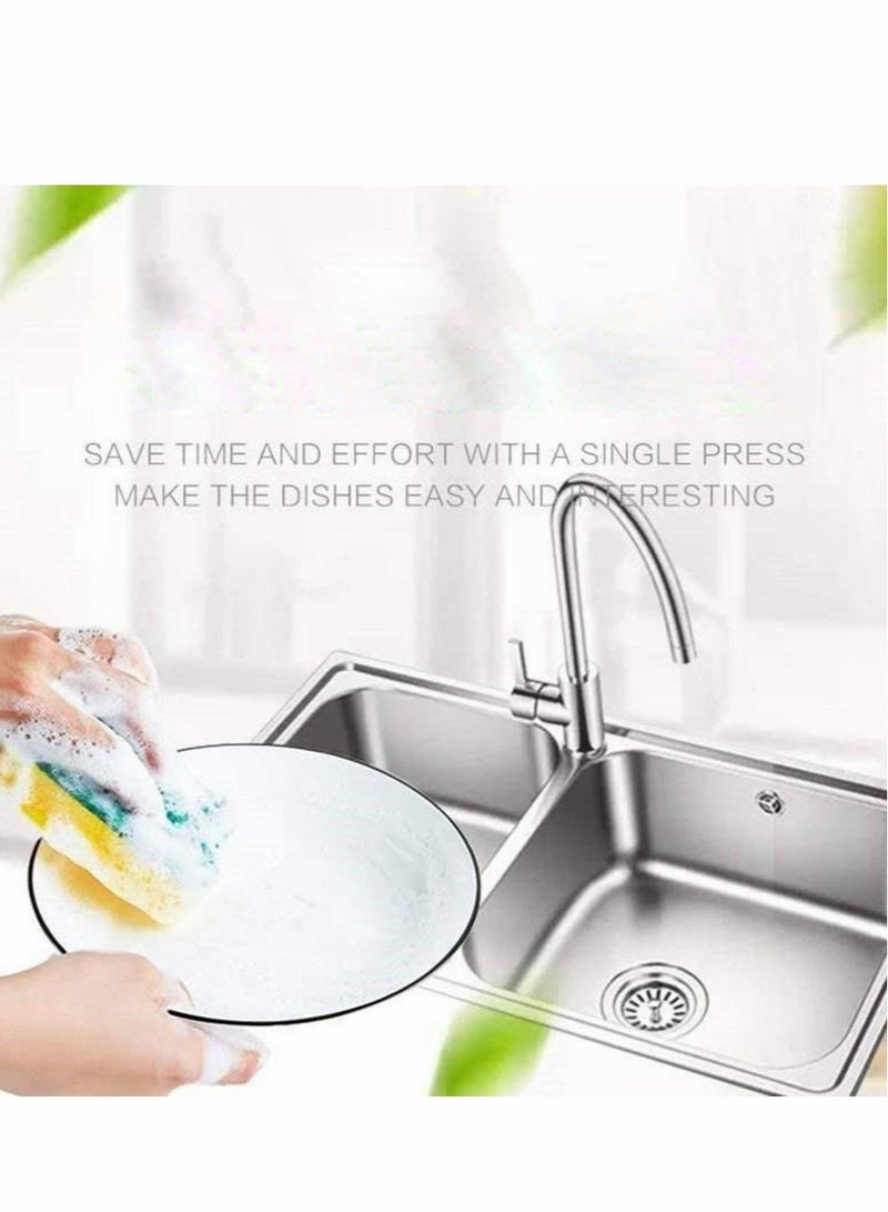 SYOSI Liquid Soap Dispenser Set - Plastic Elegant Hand Pump Dispenser with Sponge Caddy - 2-in-1 Sponge Organizer Holder Soap Pump Dispenser for Kitchen Sink Tidy Bathroom Countertop - Image 3