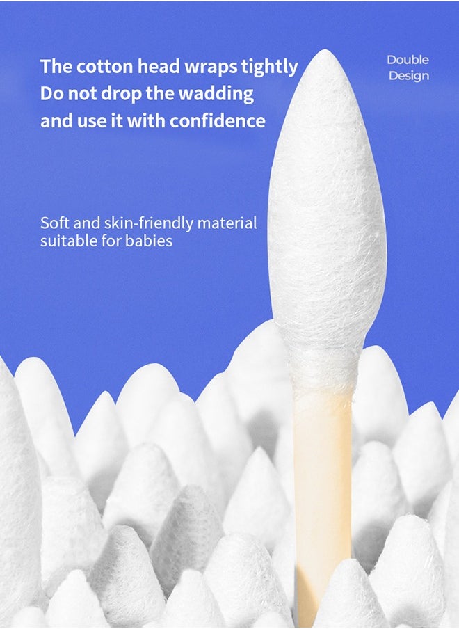 Sweet Life Baby Cotton Swabs, Paper Sticks Cotton Buds for Baby Ear Nose Clean-200Pcs(Spiral and Pointed)  - Image 2