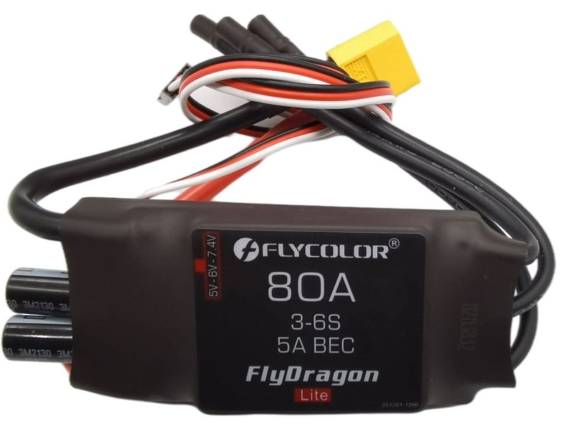 Flycolor 80A ESC 36S Electric Speed Controller 5v6v74v 5A BEC with XT60 35mm Bullet Plugs for RC Drone Airplane Brushless Motors - Image 4