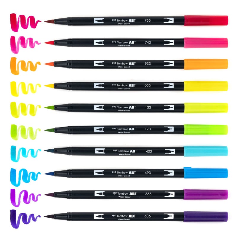 Tombow 56185 Dual Brush Pen Art Markers, Bright, 10-Pack. Blendable, Brush and Fine Tip Markers - Image 5