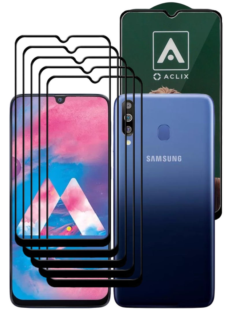ACLIX 5 Pieces Antistatic ESD Dustproof Premium Quality High Definition Tempered Glass Screen Protector Designed For Samsung Galaxy M30 - Image 1