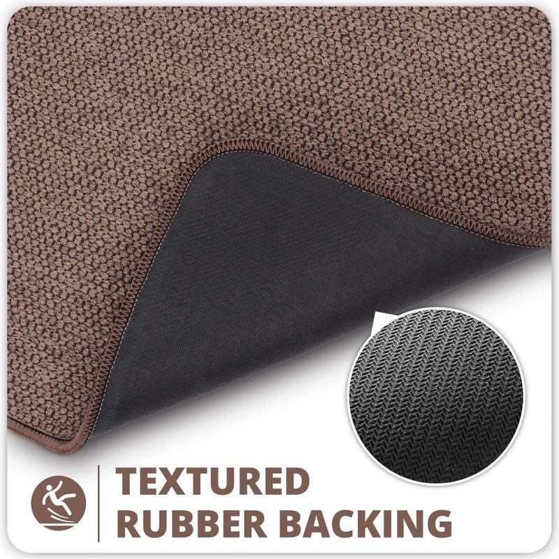 Bosap Bath Mat,Ultra Thin Bathroom Rugs,Rubber Bath Mats for Bathroom,No Slip Bath Rugs,Quick Dry,Machine Washable,Low Pile,Absorbent,Shower Outside,Sink,Home Decor Accessories.Brown,1'5"x2'3"(17x27inch) - Image 4