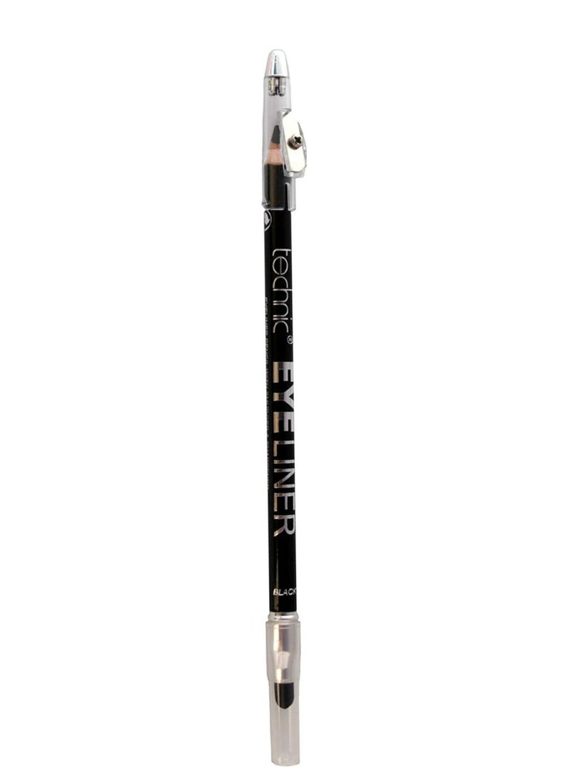Technic قلم تحديد العيون مع مبراة وفرشاة سوداء  - Image 1