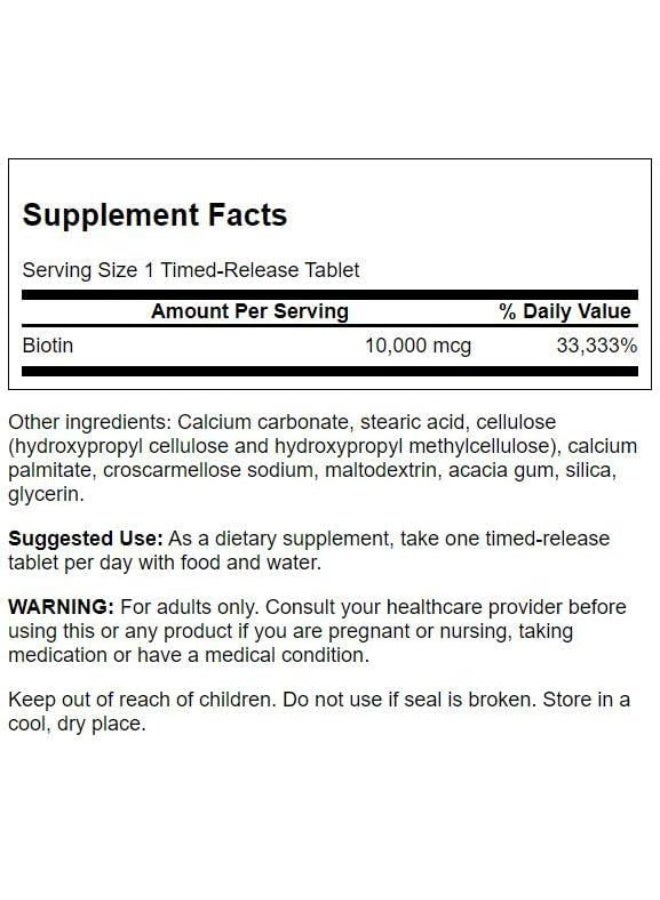 SWANSON Biotin Supplement 10,000 mcg for Hair, Skin, and Nails - Image 2
