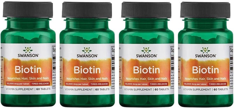 SWANSON Biotin Supplement 10,000 mcg for Hair, Skin, and Nails - Image 1