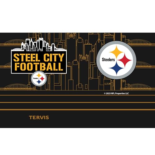 Tervis Traveler NFL Pittsburgh Steelers Steel City Football Slogan Triple Insulated Tumbler Travel Cup Keeps Drinks Cold Hot 20oz Stainless Steel - Image 3