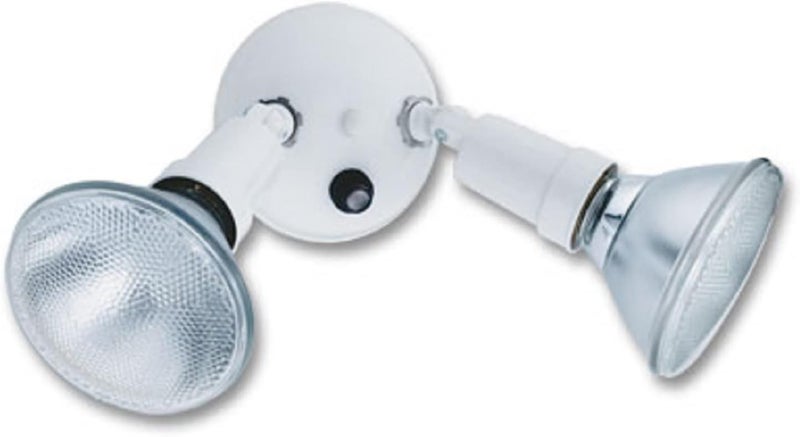 Lithonia Lighting OFTH 300PR 120 P WH M12 2-Light Dusk-to-Dawn Security Flood Light Fixture, White - Image 1