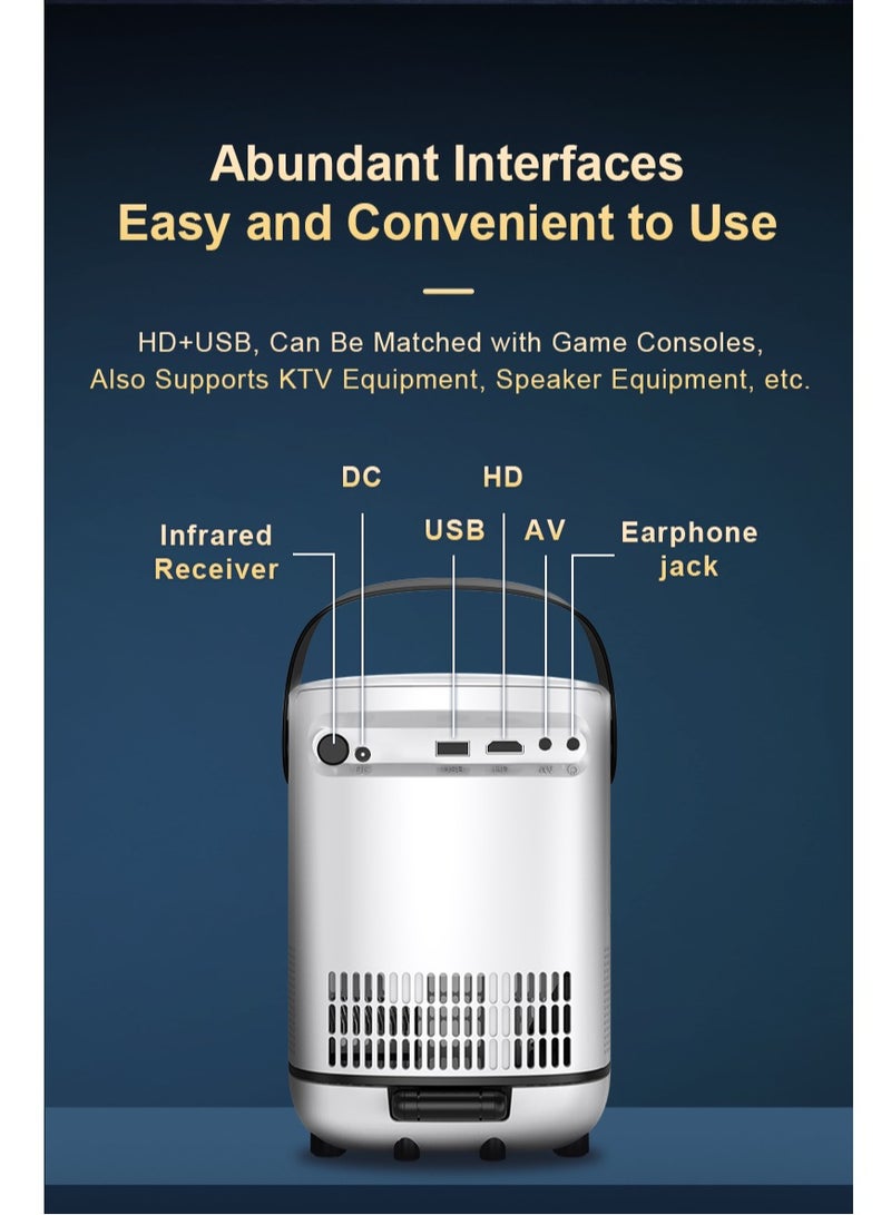 GULFLINK TZ-2 Projector 1080P Home Theater Android 11 Video Projector Support 4K Decoding 100in Display Same Screen Technique Movie Projector with 180° Flip Base Auto Focus Keystone Function Built-in 5W - Image 5