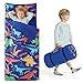 JOIEDOMI Toddler Sleeping Bag for Kids 55x30 Nap Mat with Removable Pillow and Minky Blanket for Toddler Ages 37 Roll Up Kids Sleeping Bag for Boys Girls Kindergarten Daycare Colorful Dinosaur - Image 3