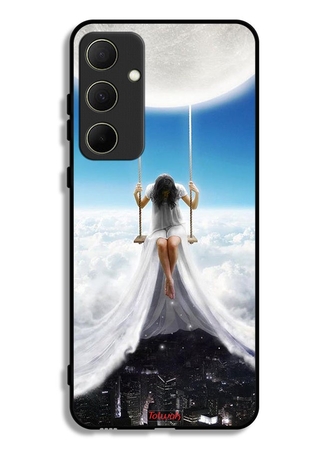 Tolwak Samsung Galaxy A35 5G Protective Case Cover Moon Clouds Town Art - Image 1