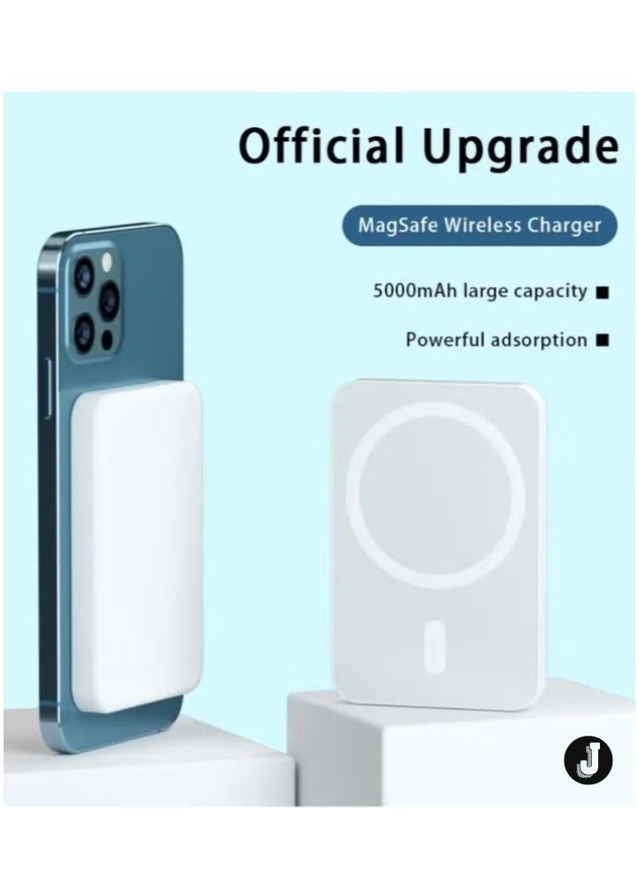JAJEEK - NEW MagSafe Wireless Power Bank for iPhone 16 – 10,000mAh Portable Charger in White - Image 1