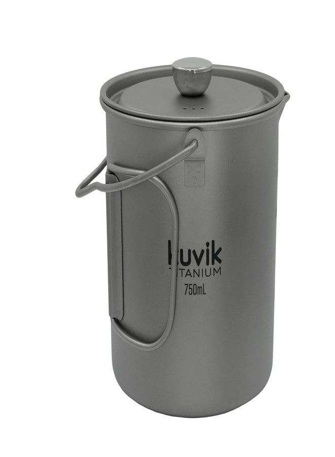 Kuvik مكبس قهوة فرنسي من التيتانيوم من كوفيك، سعة 750 مل (25.4 أونصة) - مكبس قهوة فرنسي فائق الخفة وصغير الحجم، مثالي للرحلات والتخييم - Image 3