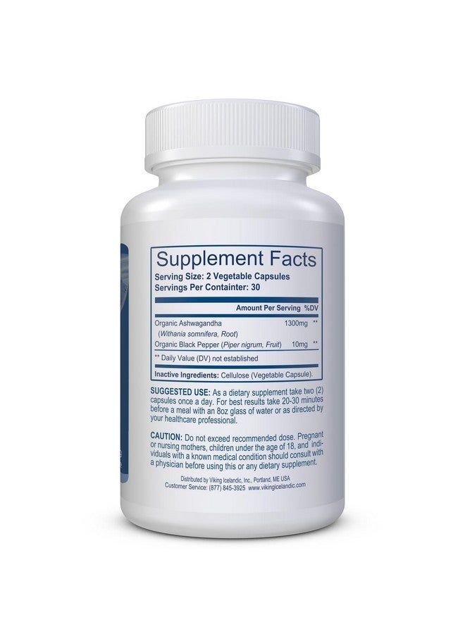 Viking Organic Ashwagandha with Black Pepper Extract Icelandic. 60 Vegan Capsules - Maximum Absorption for Stress, Mood & Energy Support - Image 2