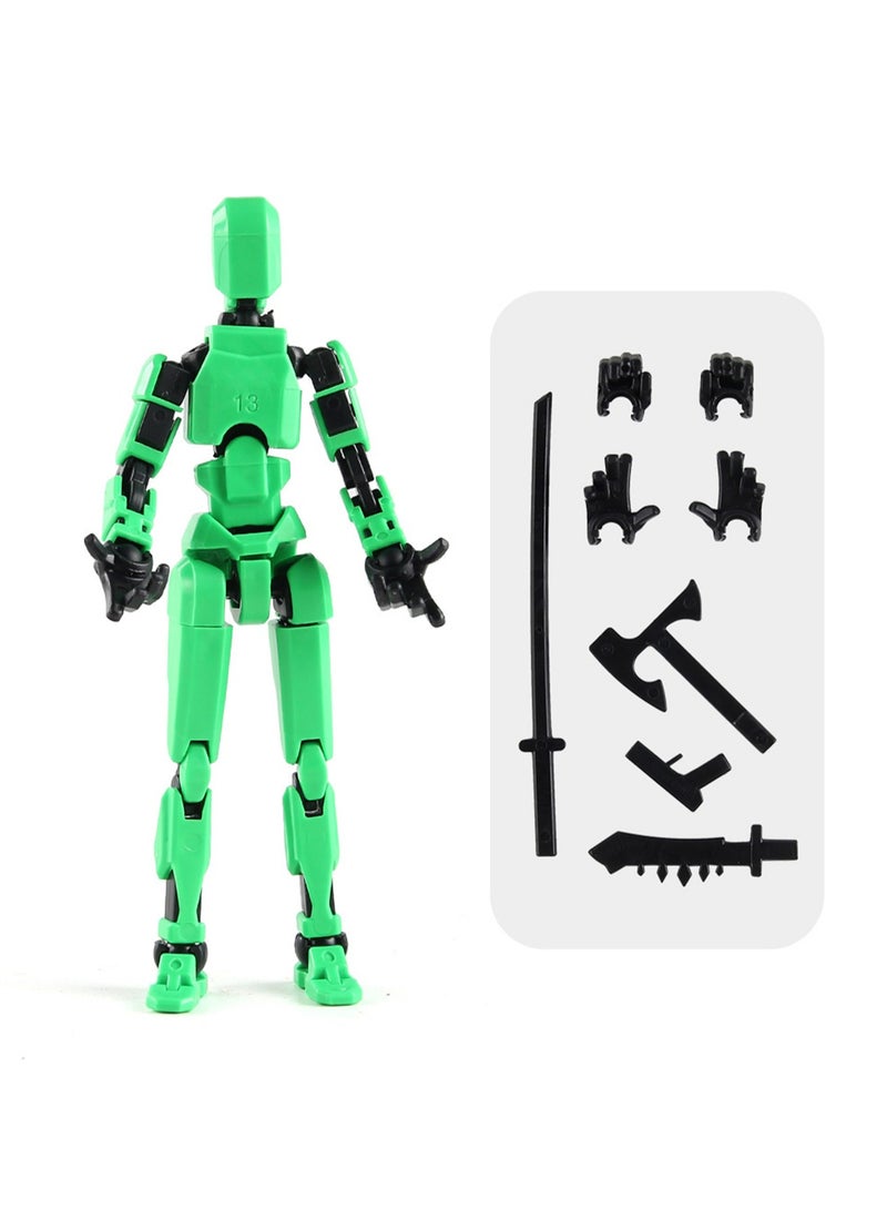 Children's Educational And Creative Assembly 13 Joint Doll Building Blocks 3D Printing Multi-joint Full Body Activity Decompression Toys (Green) 