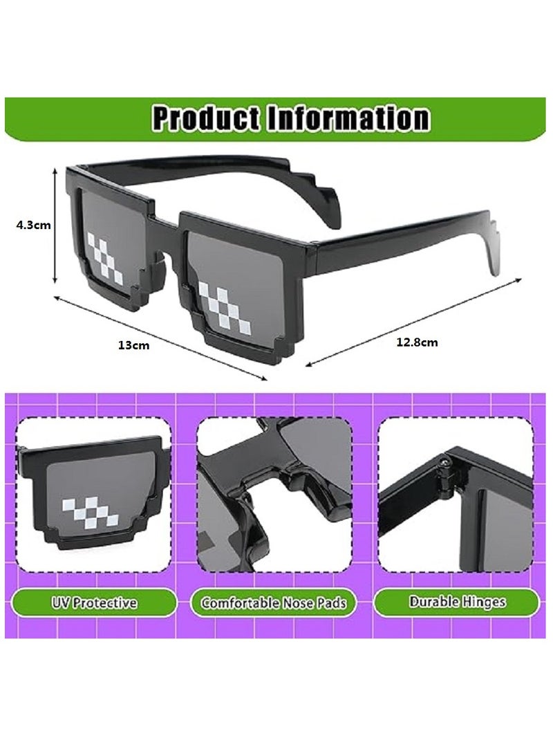 LAIAOCISI Gamer Sunglasses Polarized Square 8-Bit Pixel UV Protect for Kids Party Favors(5 Pcs) - Image 4