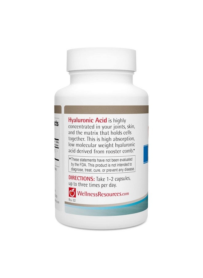 Wellness Resources Hyaluronic Acid from Rooster Comb, 100% Natural Source Low Molecular Weight (60 Capsules) - Image 3