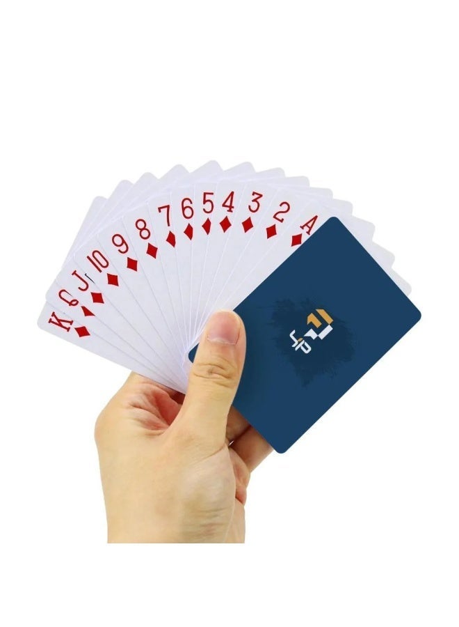 Four Plus 4P Baloot Cards - High Quality and Shatter Resistant - Blue Color - 54 Playing Cards with a Stylish Pull-Out Card Case - Image 2