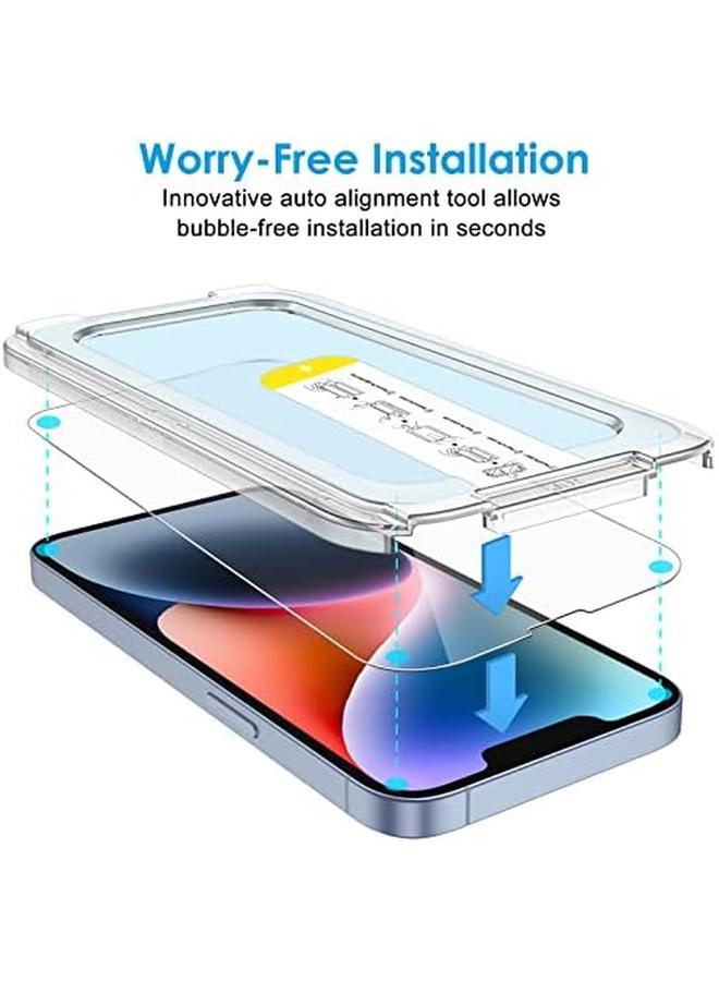 Jetech One Touch Install Screen Protector For Iphone 14 Plus 6.7 Inch Full Coverage Tempered Glass Film Auto Alignment Tool Kit Hd Clear 2 Pack - Image 2