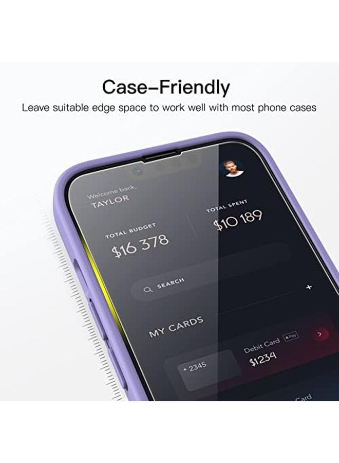 Jetech One Touch Install Screen Protector For Iphone 14 Plus 6.7 Inch Full Coverage Tempered Glass Film Auto Alignment Tool Kit Hd Clear 2 Pack - Image 5