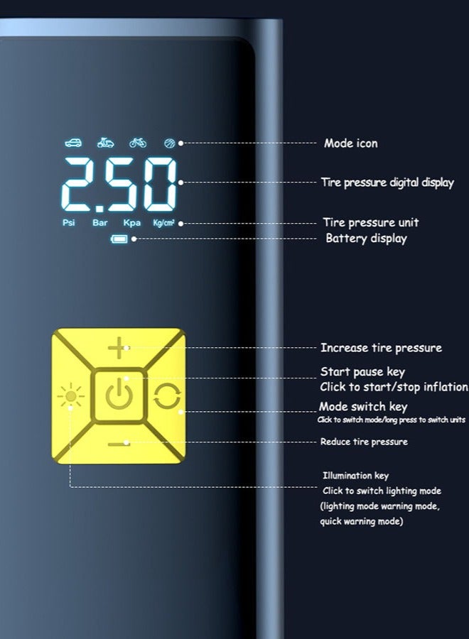 Arabest Tire Inflator Portable Air Compressor,  Electric Air Pump for Car Tires,  Cordless Tire Pump 2X Faster Inflation with Auto Shut-Off Air Compressor for Car, Motor, Bike, Ball - Image 4