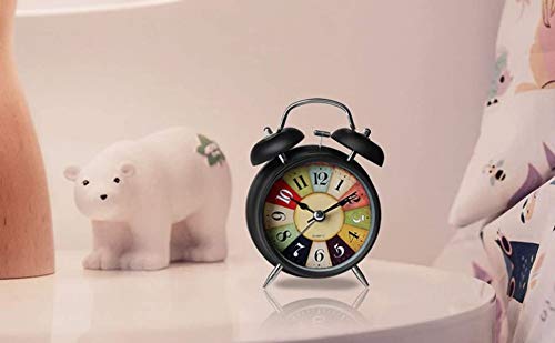 ABDobariya Alloy Steel Glass Twin Bell Edition Vintage Look with Night LED Display Table Alarm Clock 135x95 cm Black - Image 1