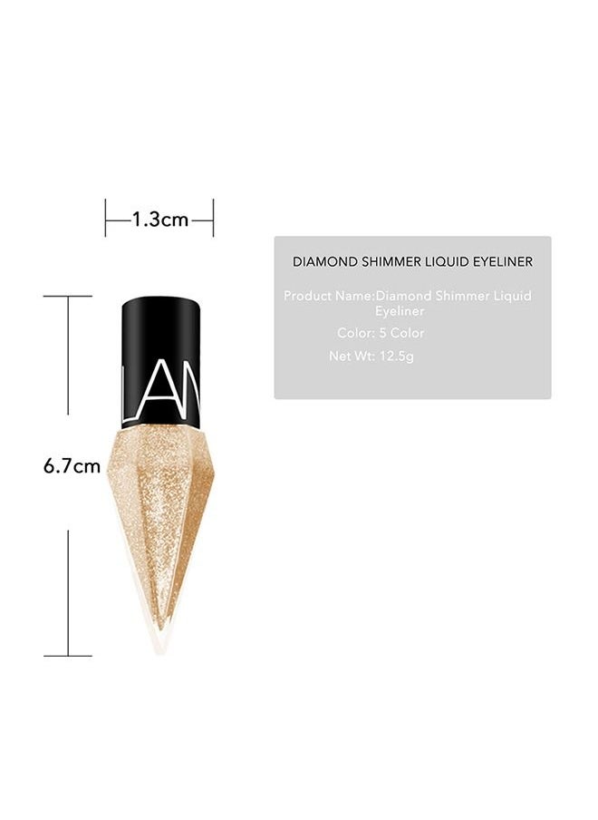 LANGMANNI - Liquid Glitter Eyeliner, Metallic Shimmer White Diamond Eye Liner Stick, Waterproof Long Lasting Quick Drying High Pigmented Sparkle Eyeshadow, Glitter Eyeliner for Eye Makeup(Mermaid) - Image 1