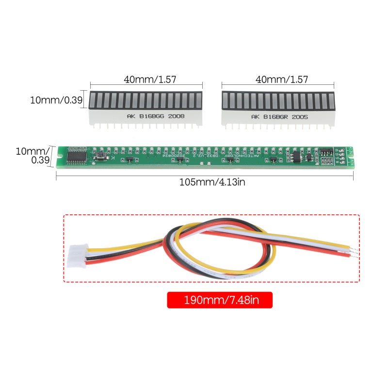 32 Level Indicator Module: 32 Segment Dual LED Light Bar, Fine Made Single Track, Adjustable Brightness & Peak Settings for DIY Audio Signal Monitor - Image 5