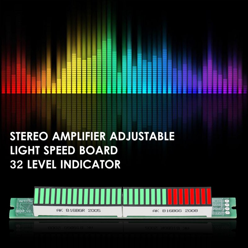 32 Level Indicator Module: 32 Segment Dual LED Light Bar, Fine Made Single Track, Adjustable Brightness & Peak Settings for DIY Audio Signal Monitor - Image 4