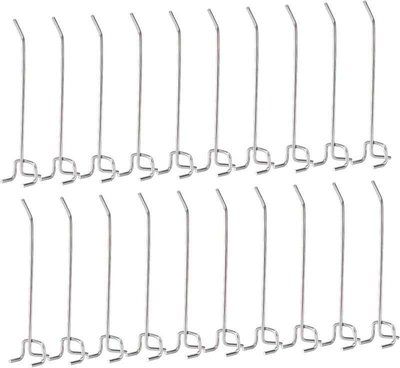 50 قطعة من خطافات الحائط الثقيلة مقاس 15 × 3.2 سم، خطافات لوح الأرفف للمنزل، للباب والحمام والسقيفة، بدون حفر - Image 2