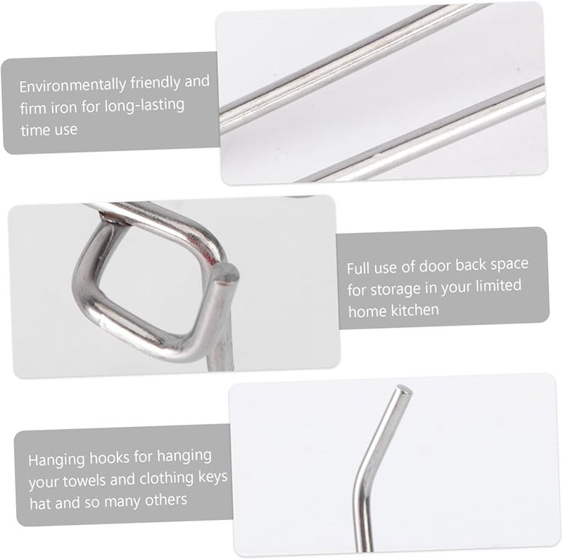 50 قطعة من خطافات الحائط الثقيلة مقاس 15 × 3.2 سم، خطافات لوح الأرفف للمنزل، للباب والحمام والسقيفة، بدون حفر - Image 3