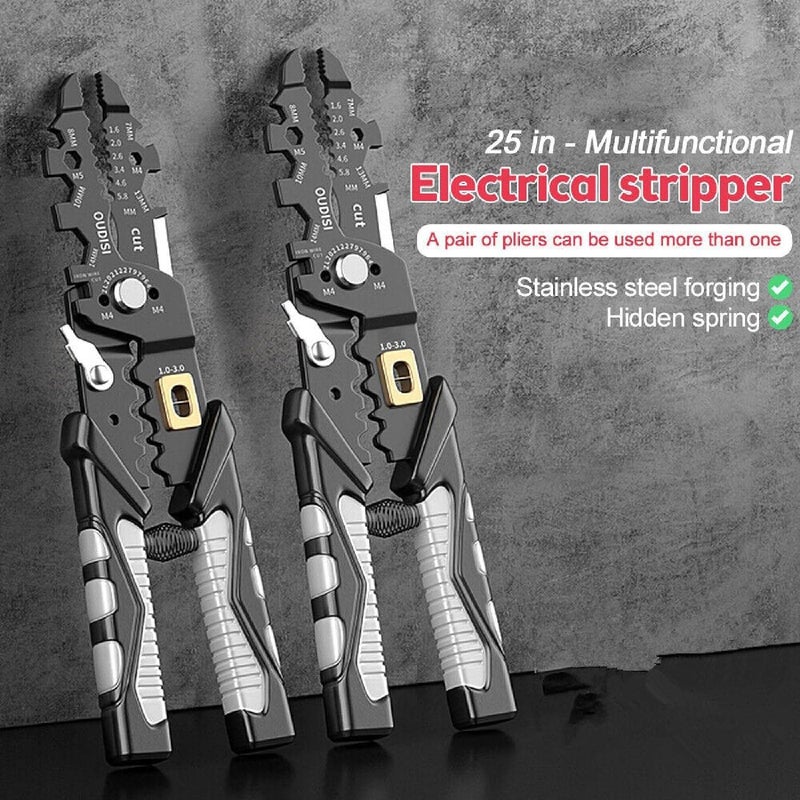 COFIEX 25in1 Wire Stripper Tool 8Inch Multifunctional Hand Tool for Electricians Professional Cable Stripper Crimper Cutter and Clamp Essential for Cutting Stripping and Shearing Wires - Image 3