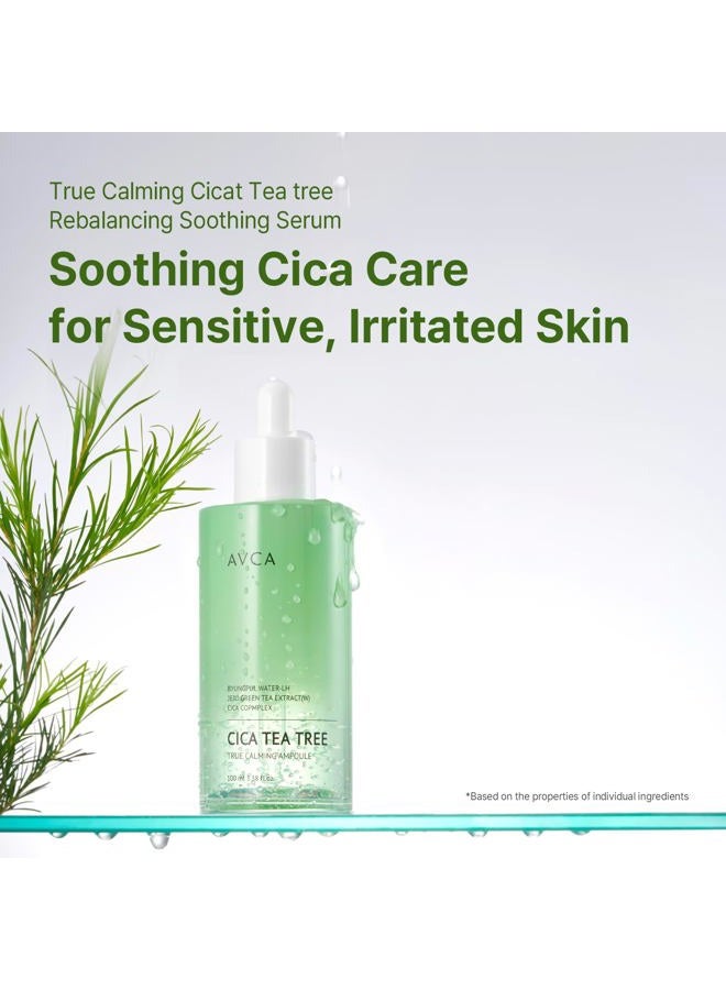 Avca Cica Tea Tree Calming Serum 100ml(3.38 fl. oz) – Soothing for Redness & Sensitive, Blemish-Prone Skin, Oil Control K-Beauty - Image 2